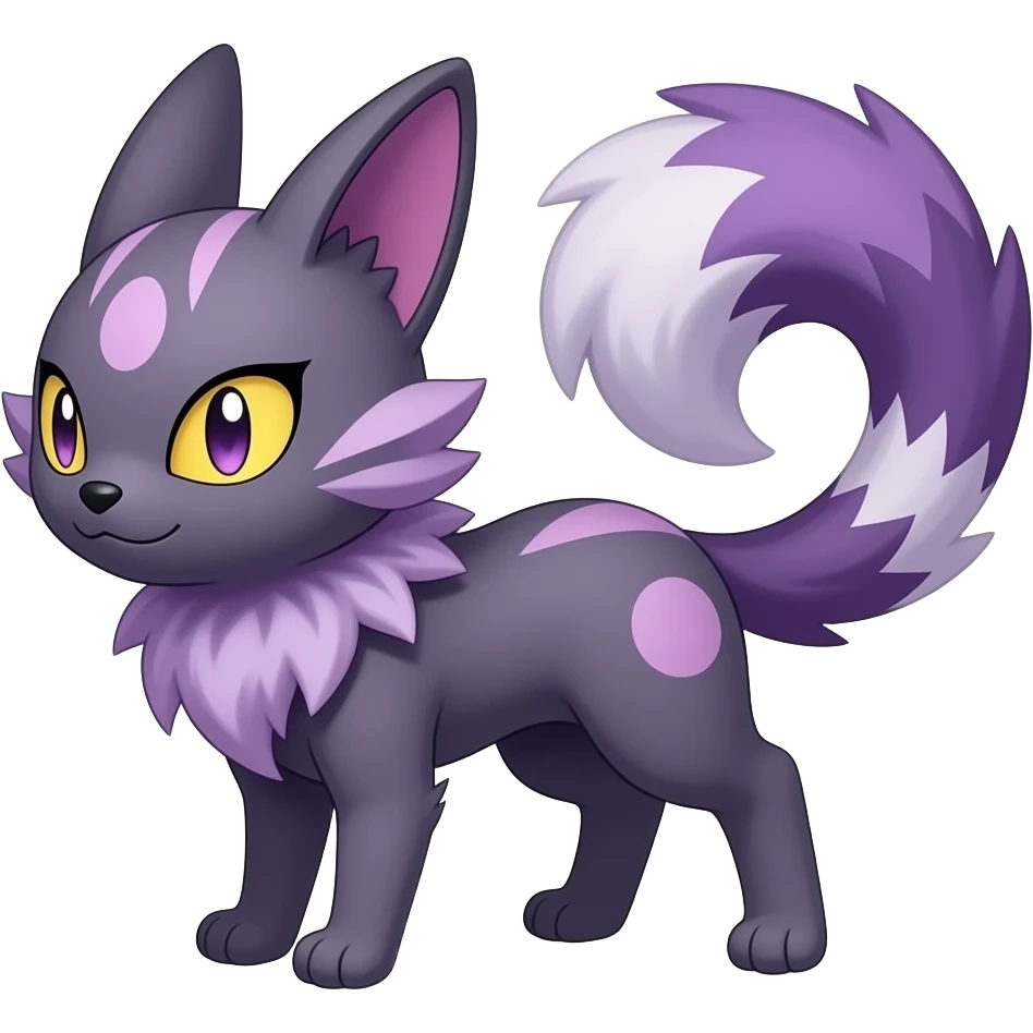 Badass Wisteria-colored Demonic Furret-Umbreon-Litten-Zorua-Pokémon emoji