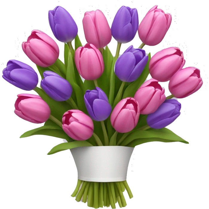 pink and purple tulips bouquet  emoji