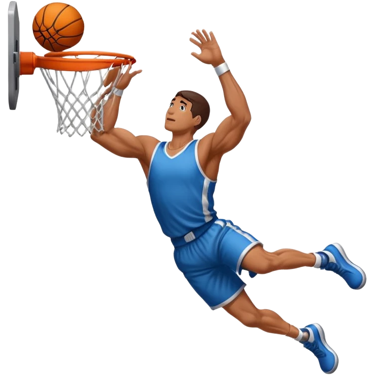 an arm dunking a basketball into a hoop emoji
