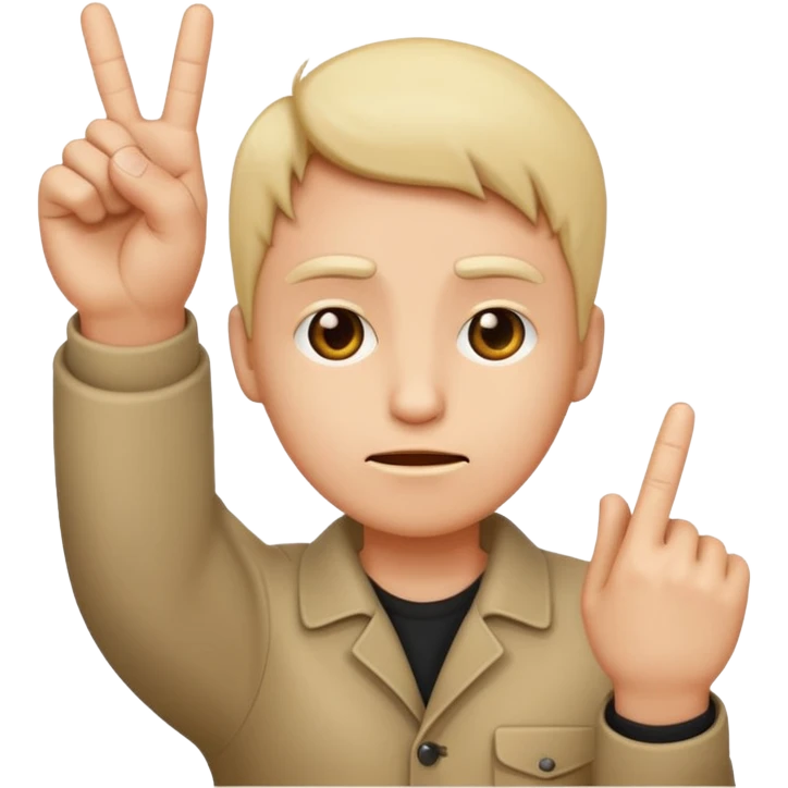 Creat an indifferent face putting up a middle finger iPhones style emoji emoji
