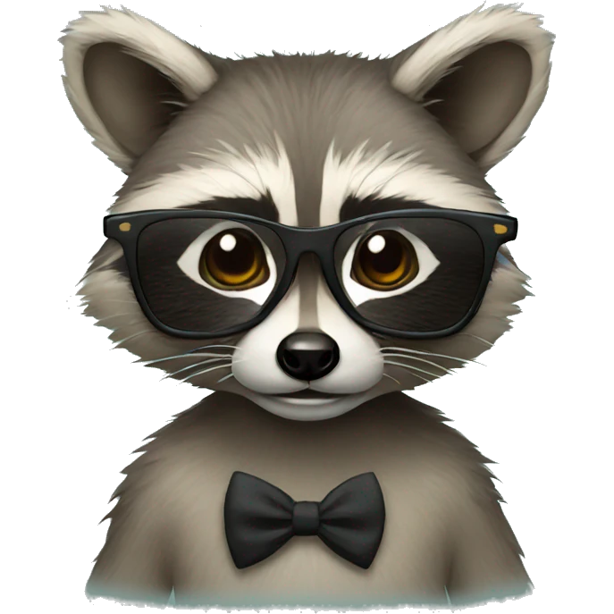 raccoon with glasses emoji
