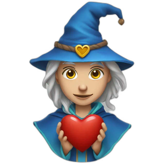 Un sorcier avec des coeur dans les yeux emoji