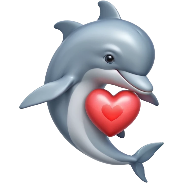 Dolphin holding a heart  emoji