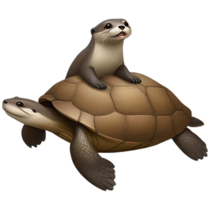 Loutre sur une tortue emoji