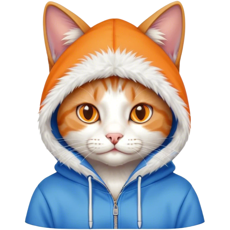 Cat wearing hoodie  emoji