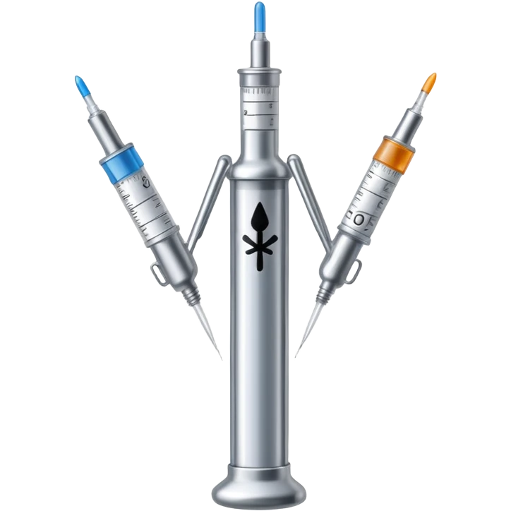 Stick figure made of syringes emoji