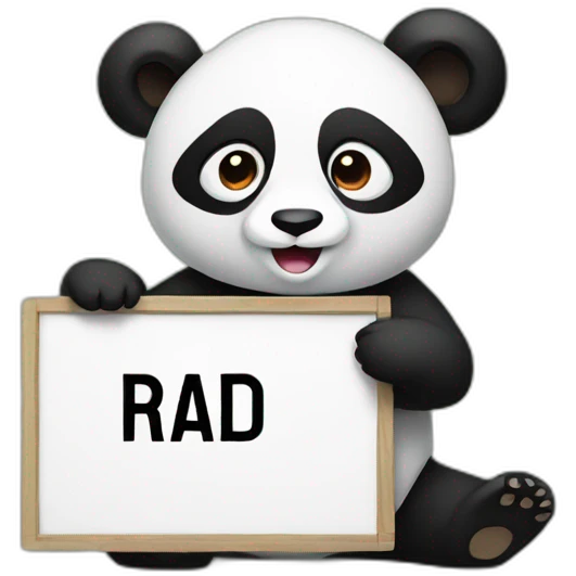 Panda holding a sign that says raid emoji