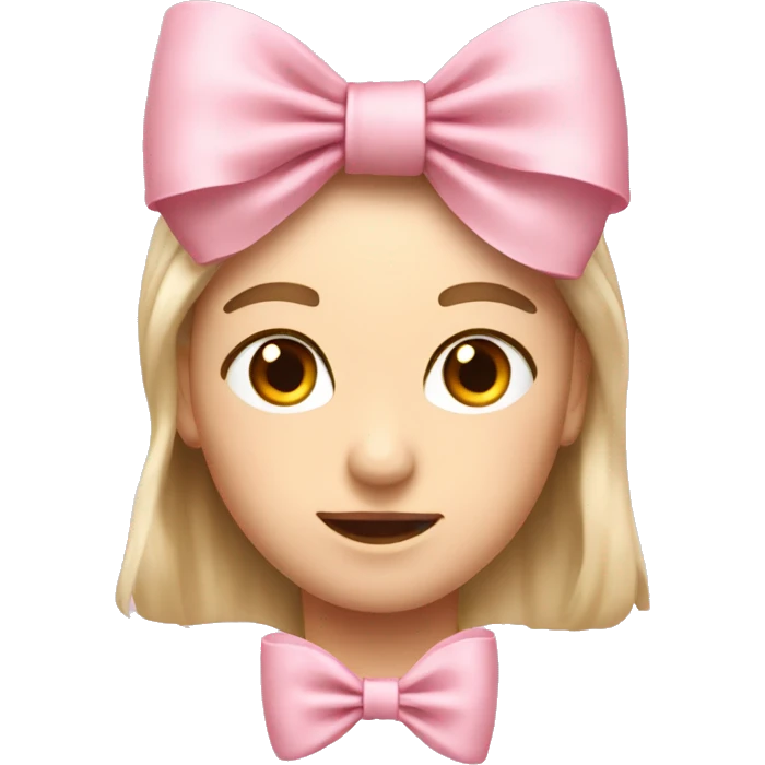 Generate a bow-shaped emoji in light pink with a high-end look emoji