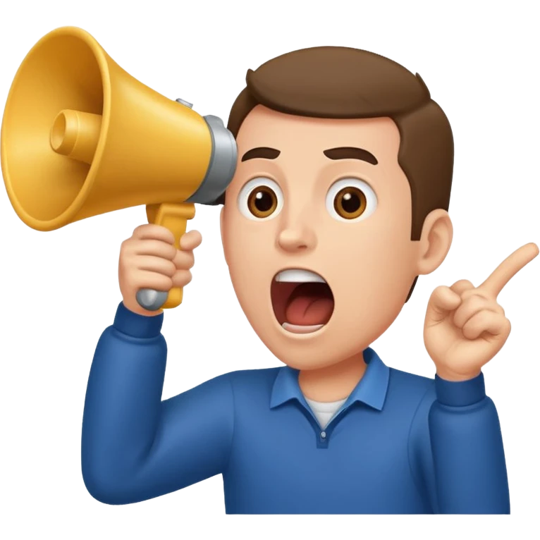 man shouting on megaphone emoji