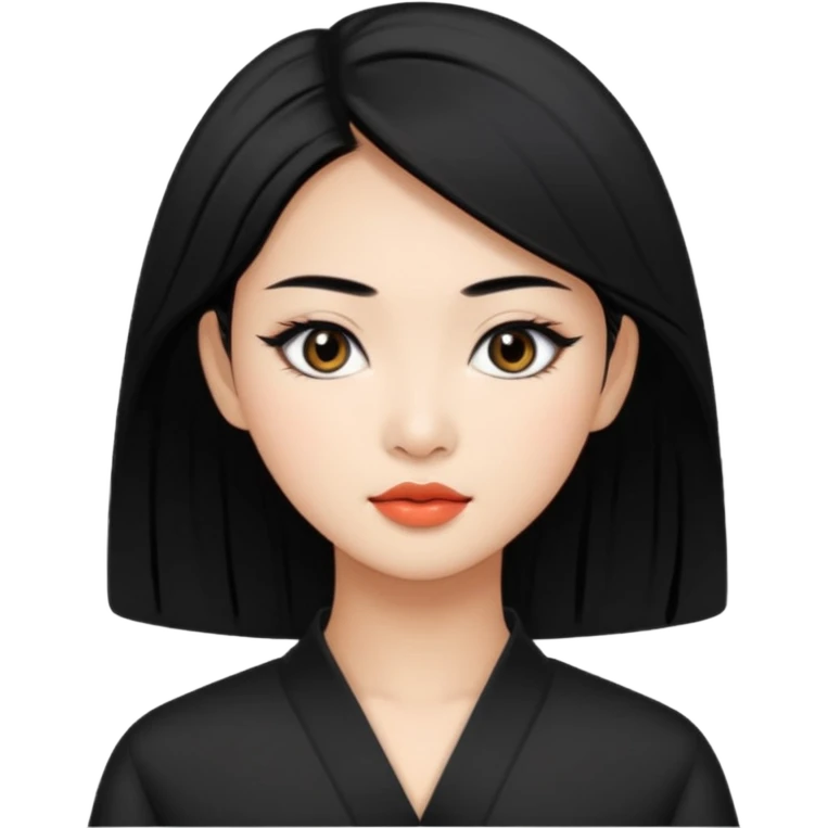 Dark eyes, Vietnamese asian beauty, pretty bratz baddie, black eyeliner, black hair emoji
