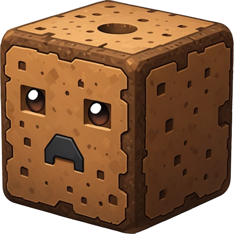 Klocek skaczącego dirtu z minecraft emoji