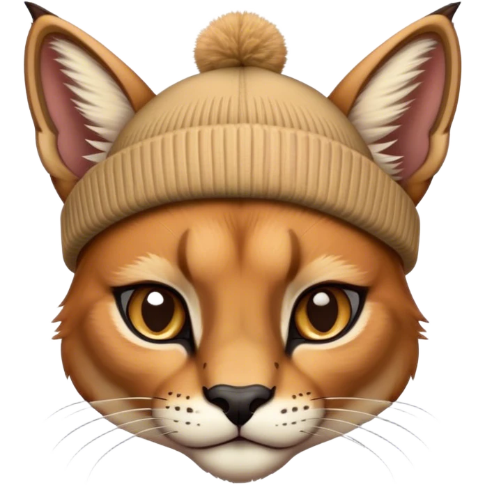 Caracal with beanie emoji