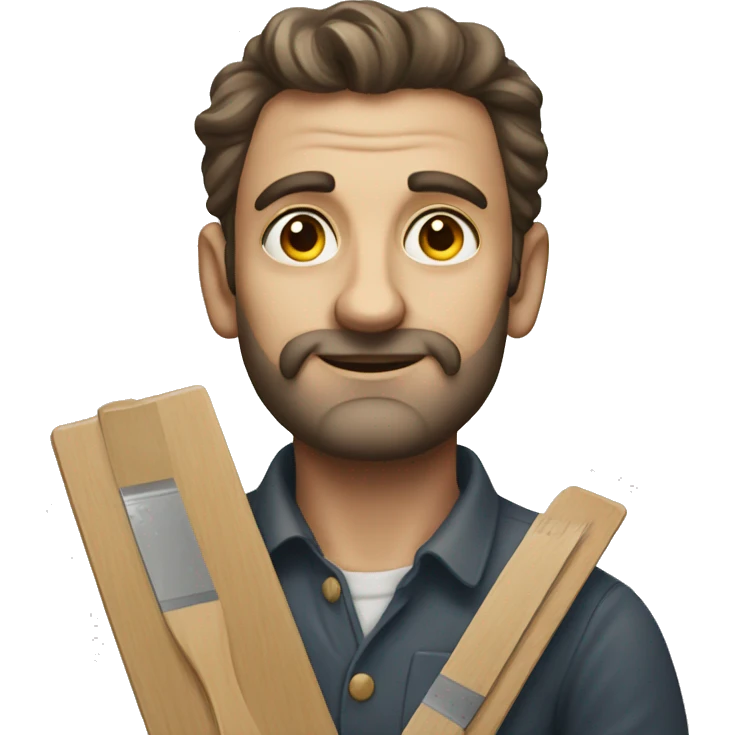 European artist man holding a palette emoji