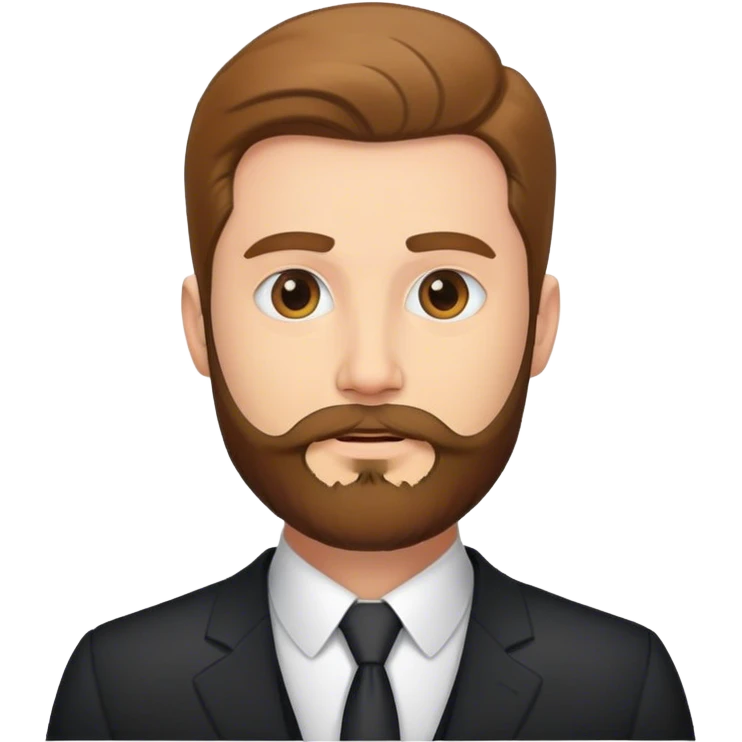 Realistic evil JD Vance with a beard and a suit emoji