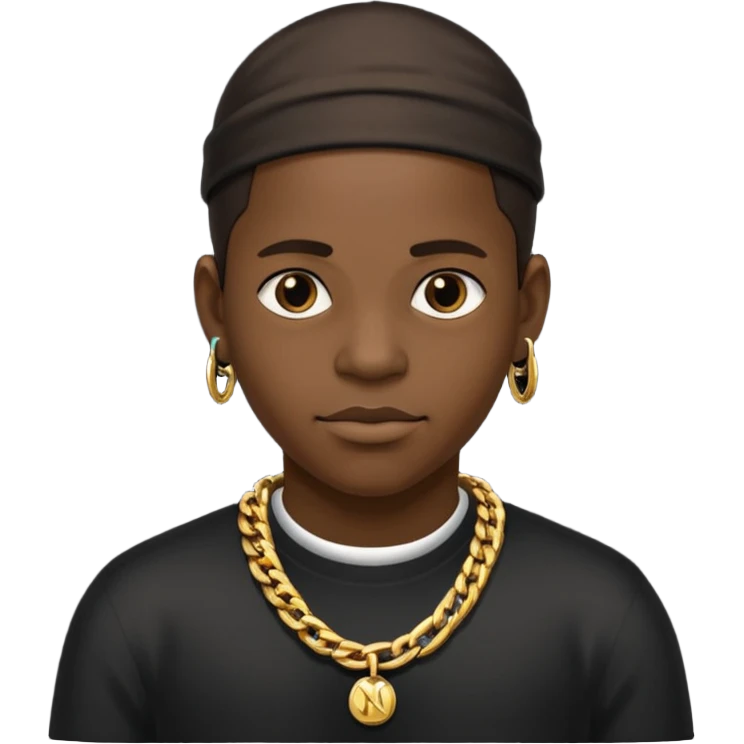 black rapper with a chain saying nigger emoji