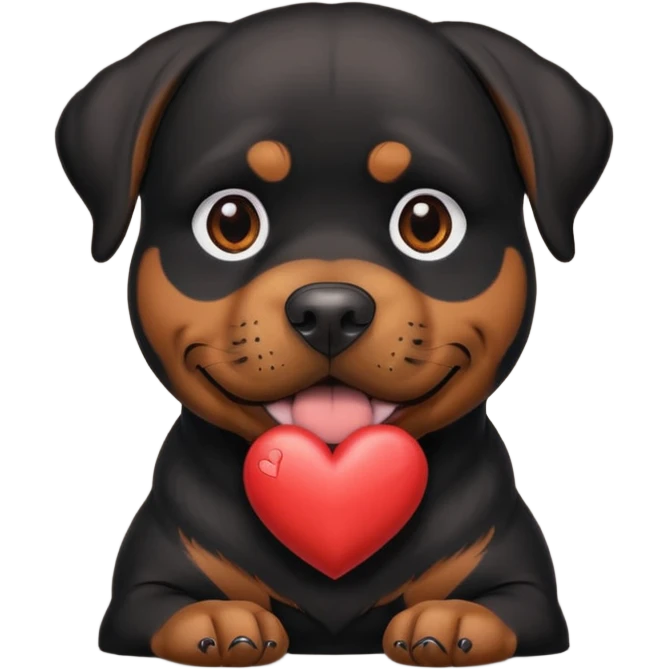 rottweiler with a heart emoji