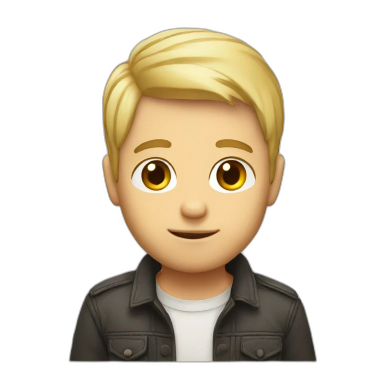 Small guy short blond hair with beer emoji