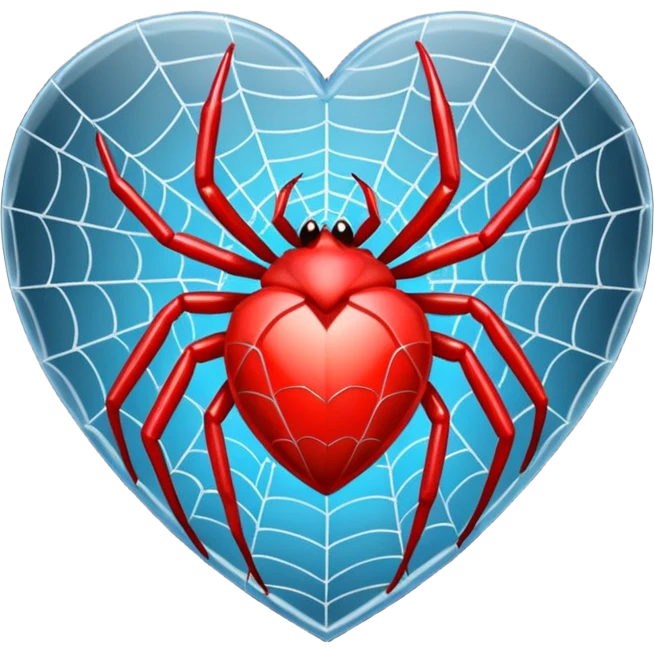 Heart made from spiders web emoji