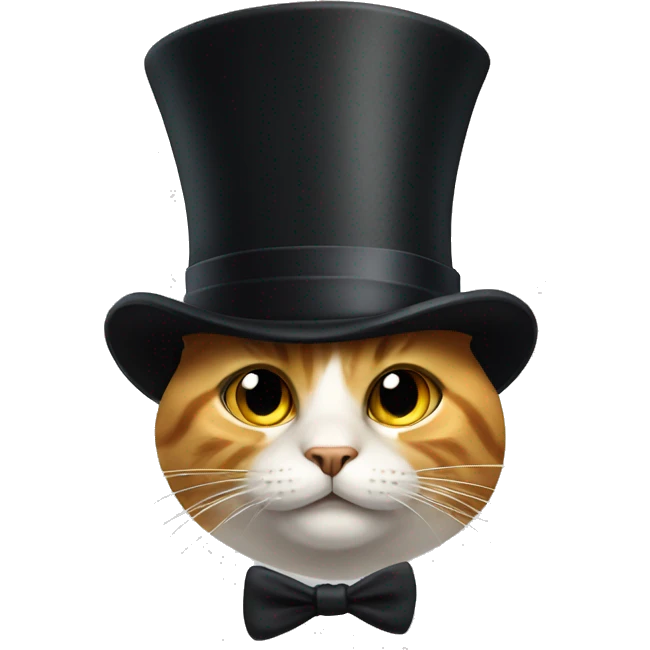a cat with a top hat emoji