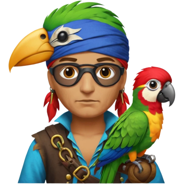 pirate and parrot emoji