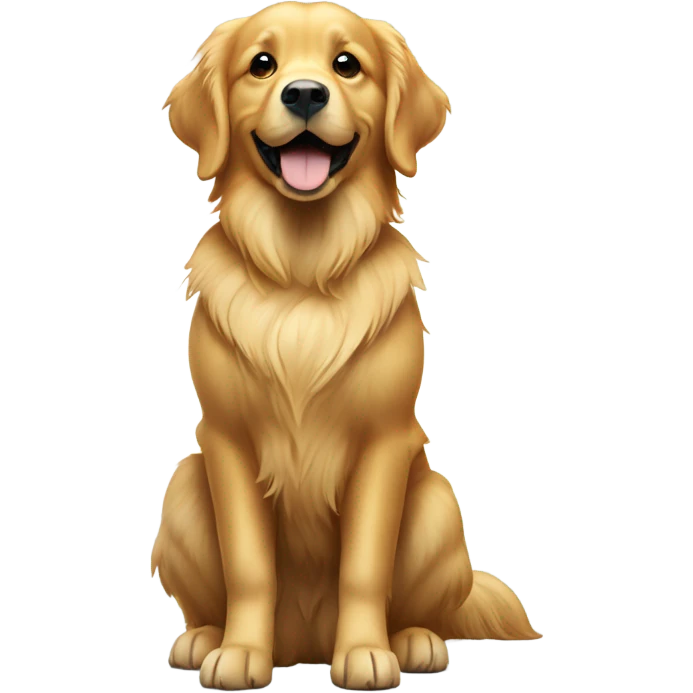 Golden retriever standing on back legs with front legs spread  emoji