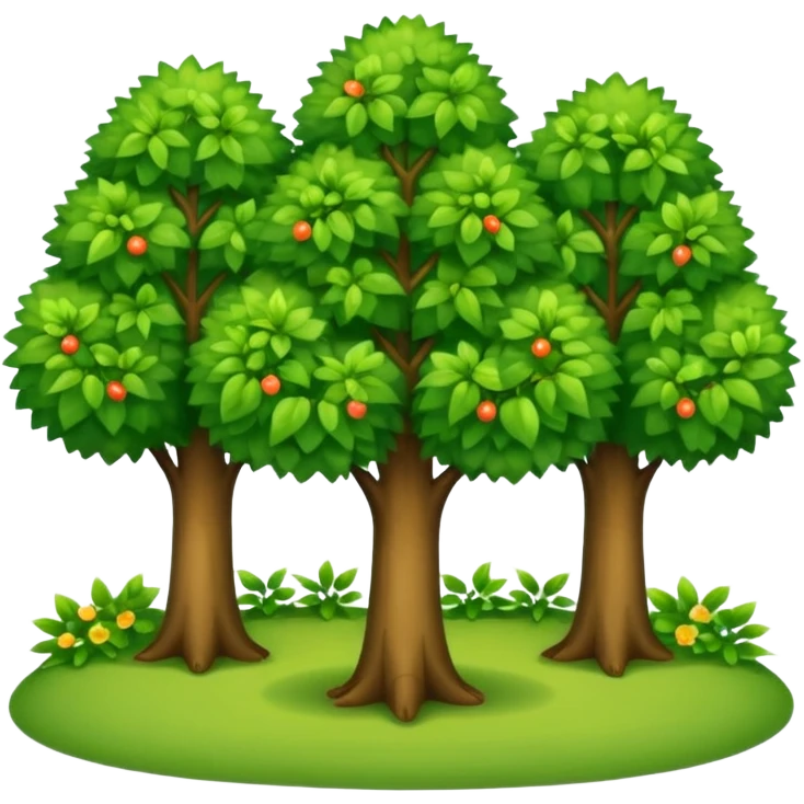 garden with three trees emoji