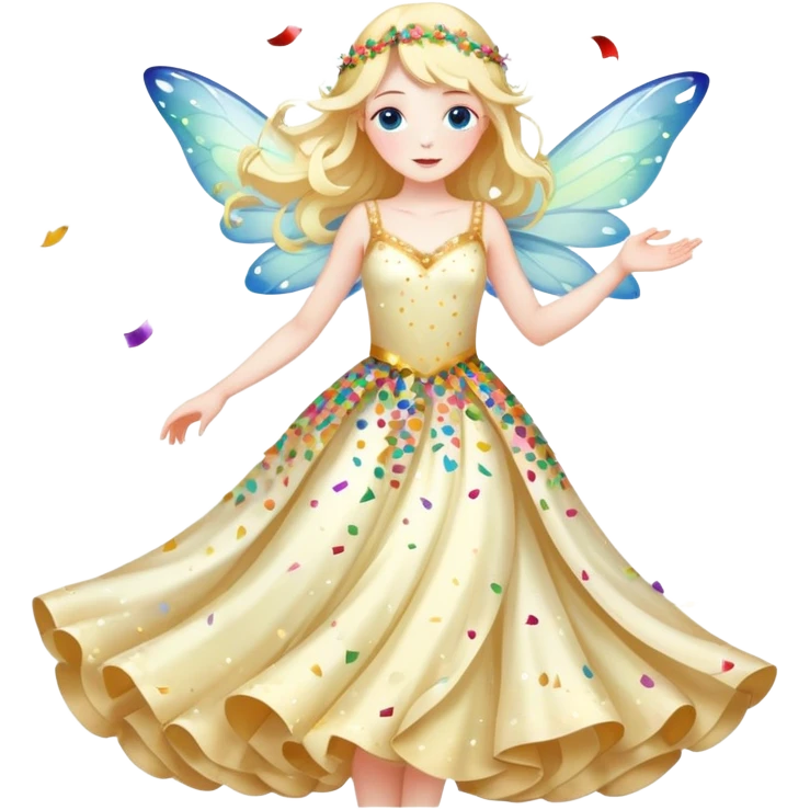 Beautiful Birthday Confetti fairy emoji