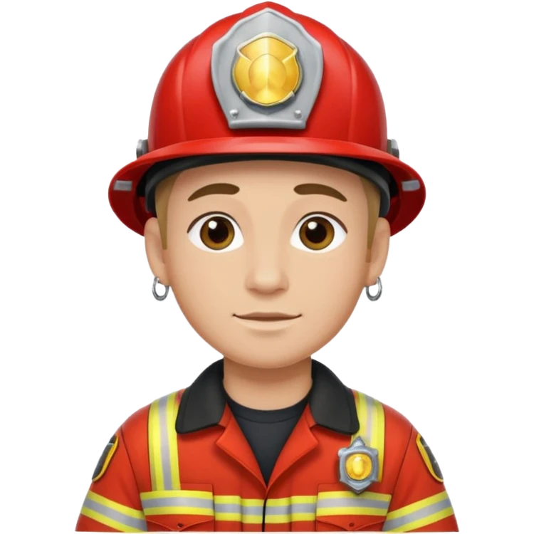 Fireman with earrings 
 emoji