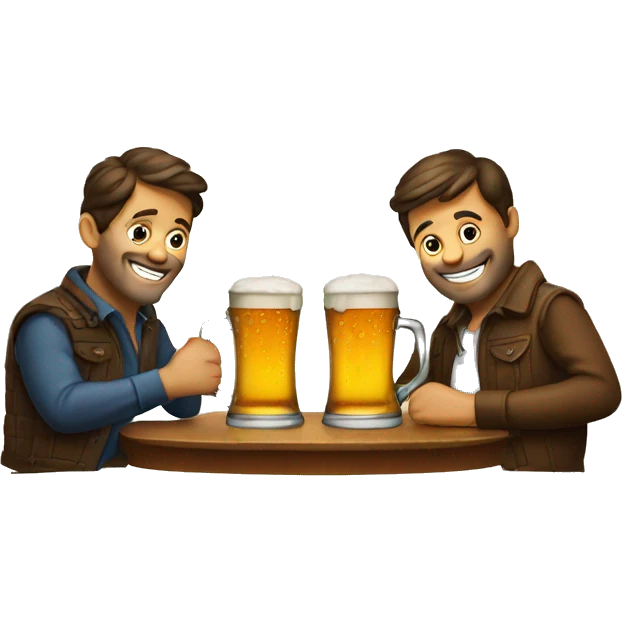 swiss friends in pub drinking beer emoji
