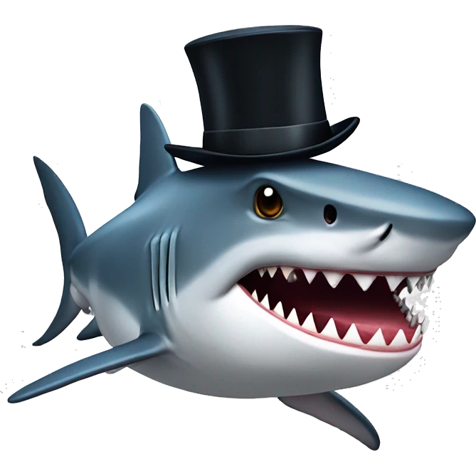 shark with tophat emoji