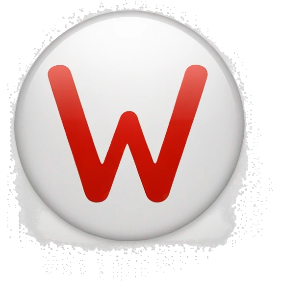 A red circle with a white letter W emoji