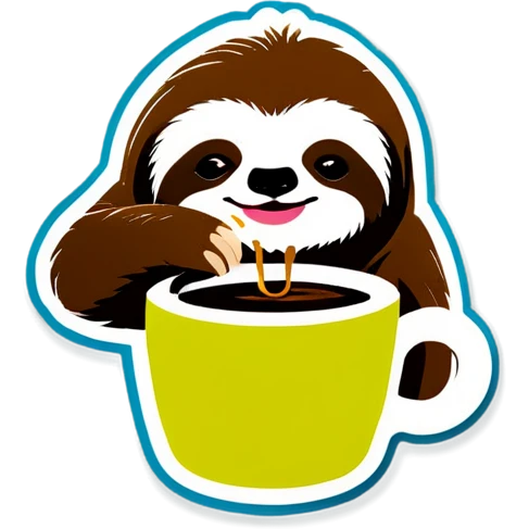 Sloth drinking coffee emoji