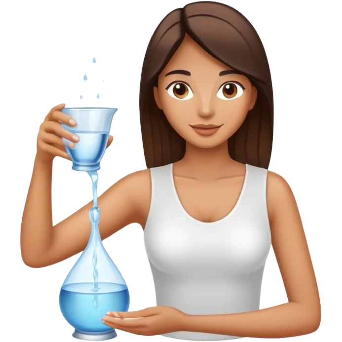 The zodiac symbol Aquarius. A beautiful woman pouring out an elegant vase of water. emoji