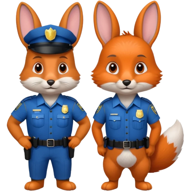 لباس پلیسیخرگوش با روباه emoji