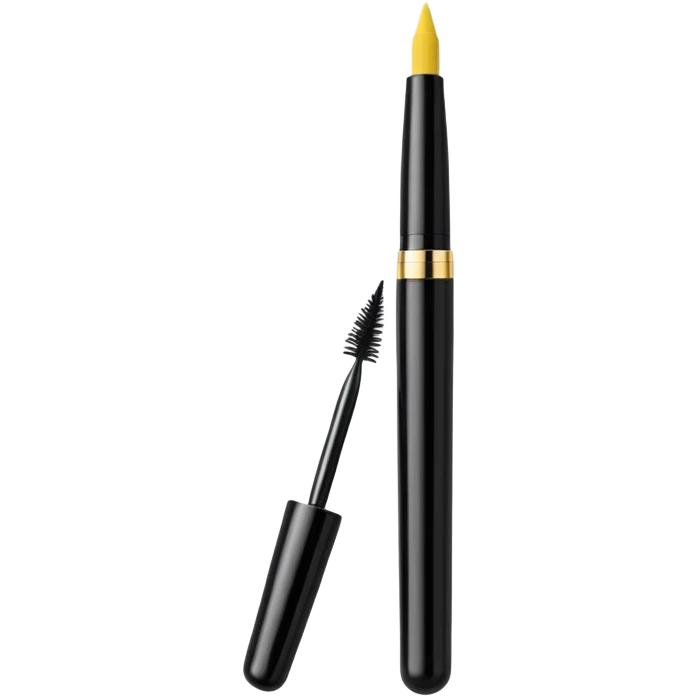 mascara pen with colorful brush emoji