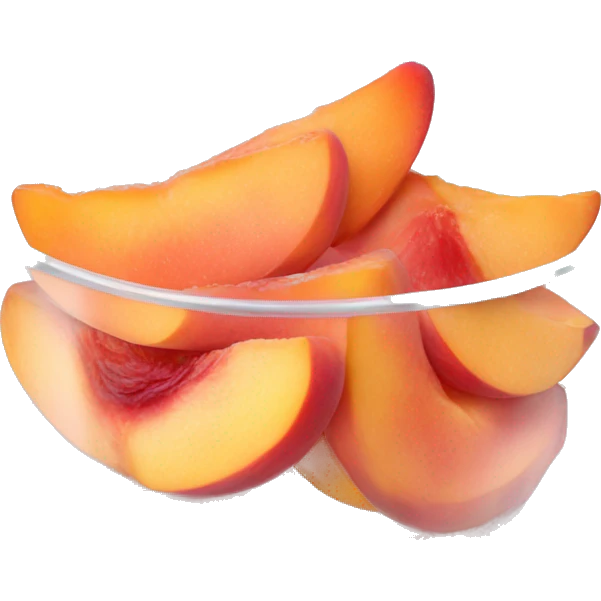 Pink peach slices in a clear bowl  emoji