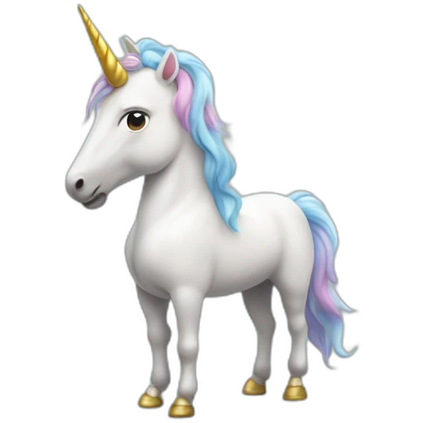 A unicorn standing on its two hind legs emoji
