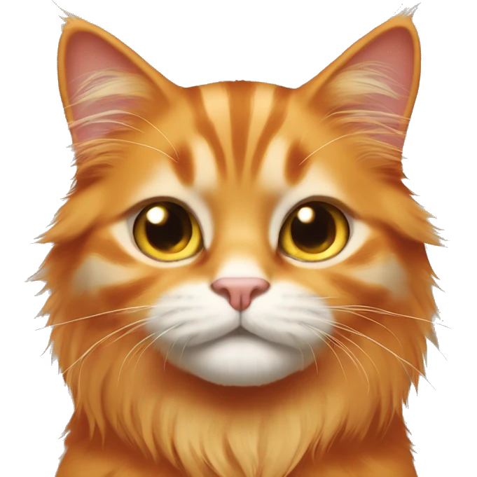 Long hair orange cat with an extra toe emoji