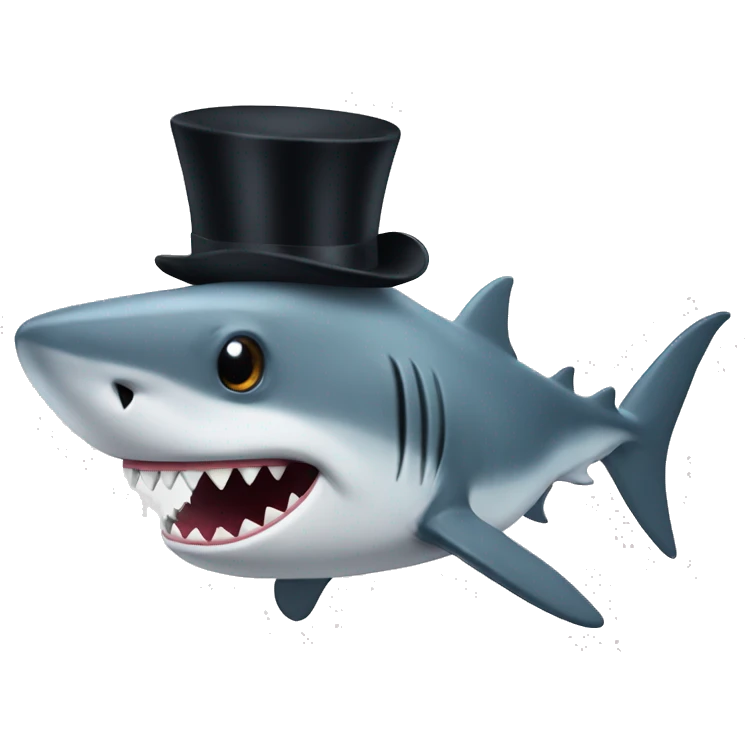 Shark with a top hat emoji