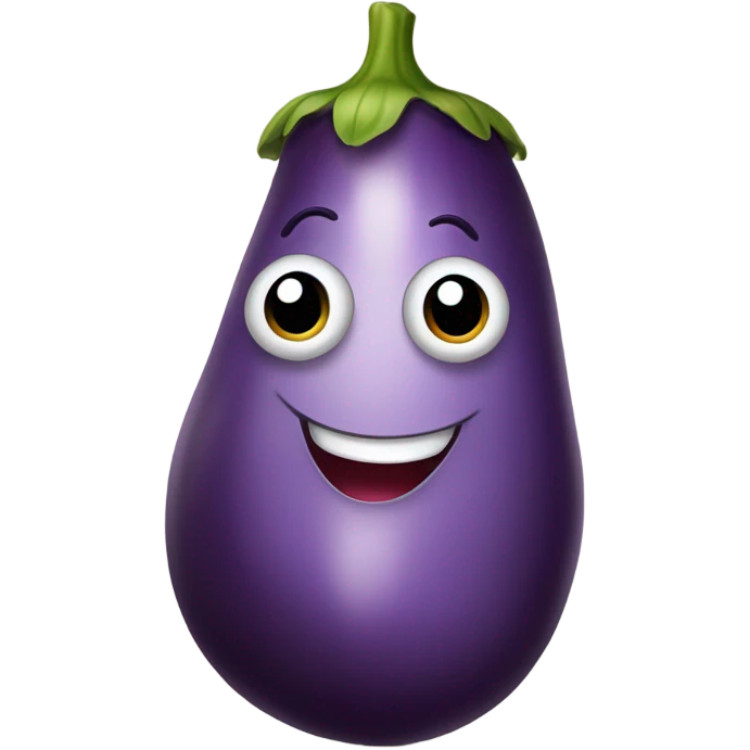 Happy eggplant emoji