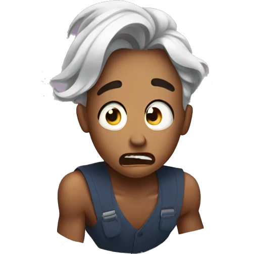 Scared and fainting  emoji