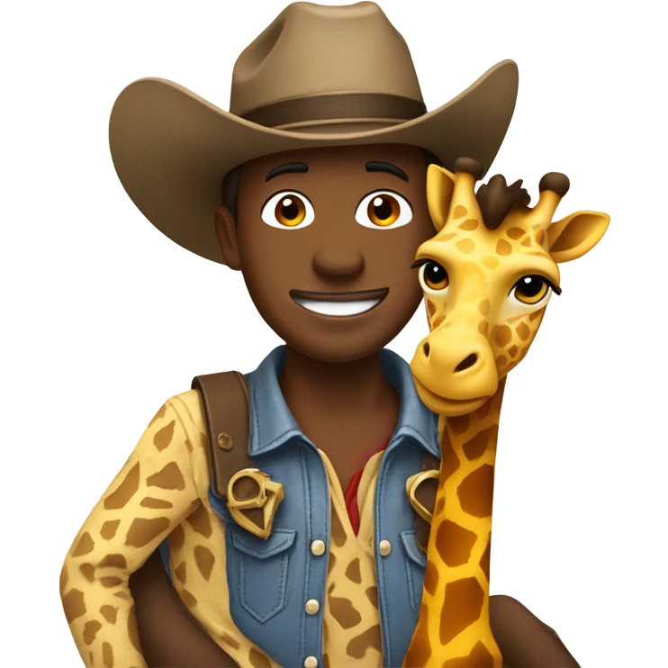 Cowboy riding a giraffe  emoji