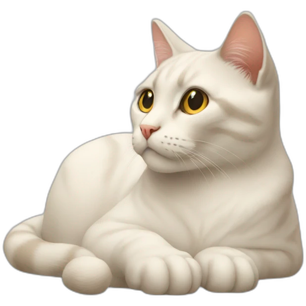 a cat in waiting pose emoji