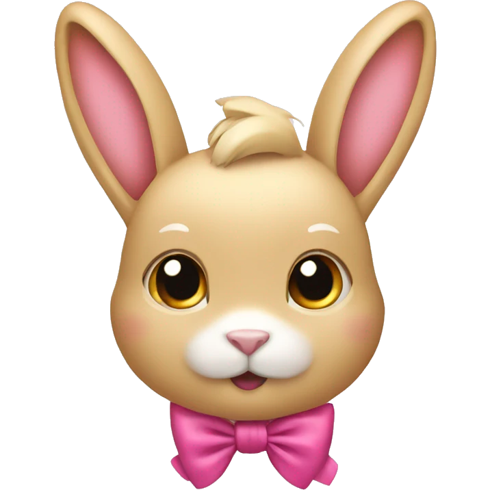 Blonde rabbit with pink bow  emoji