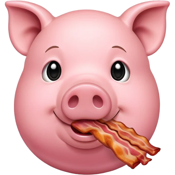 pig eating bacon emoji
