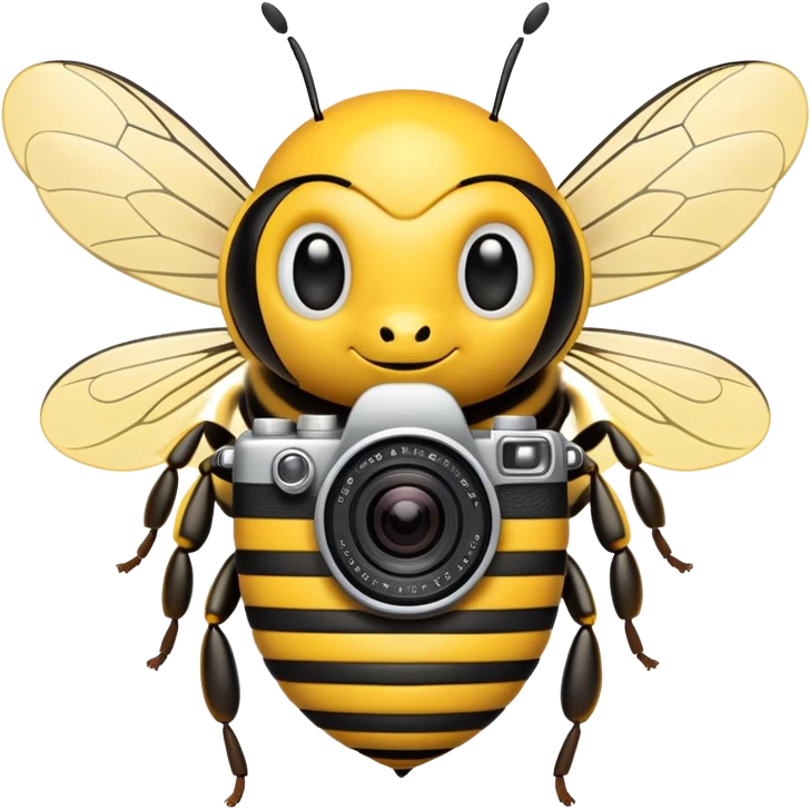 a bee with a camera emoji