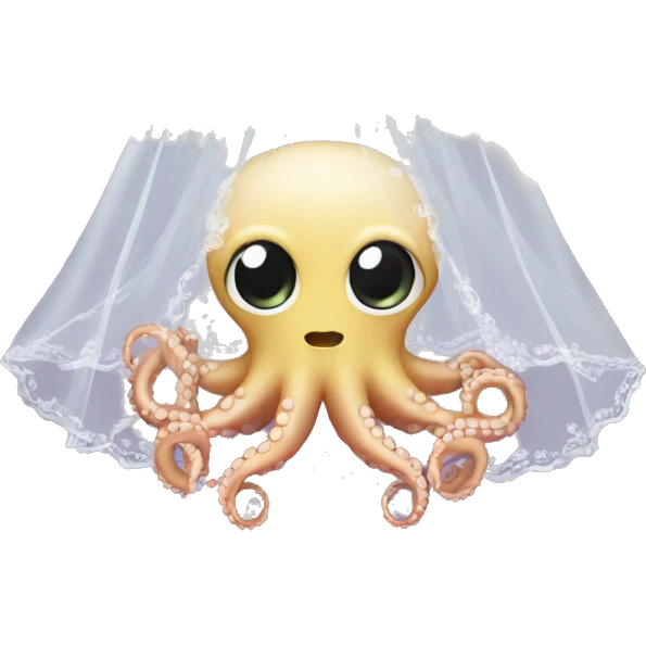Octopus with wedding veil emoji