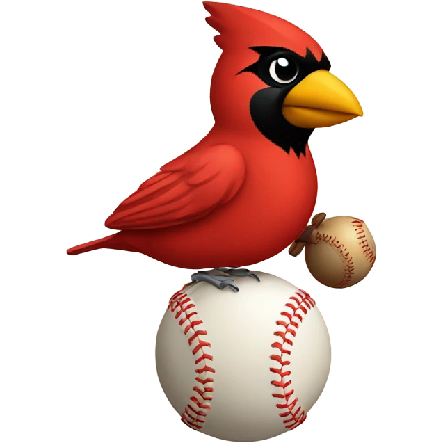 Cardinal with a baseball  emoji