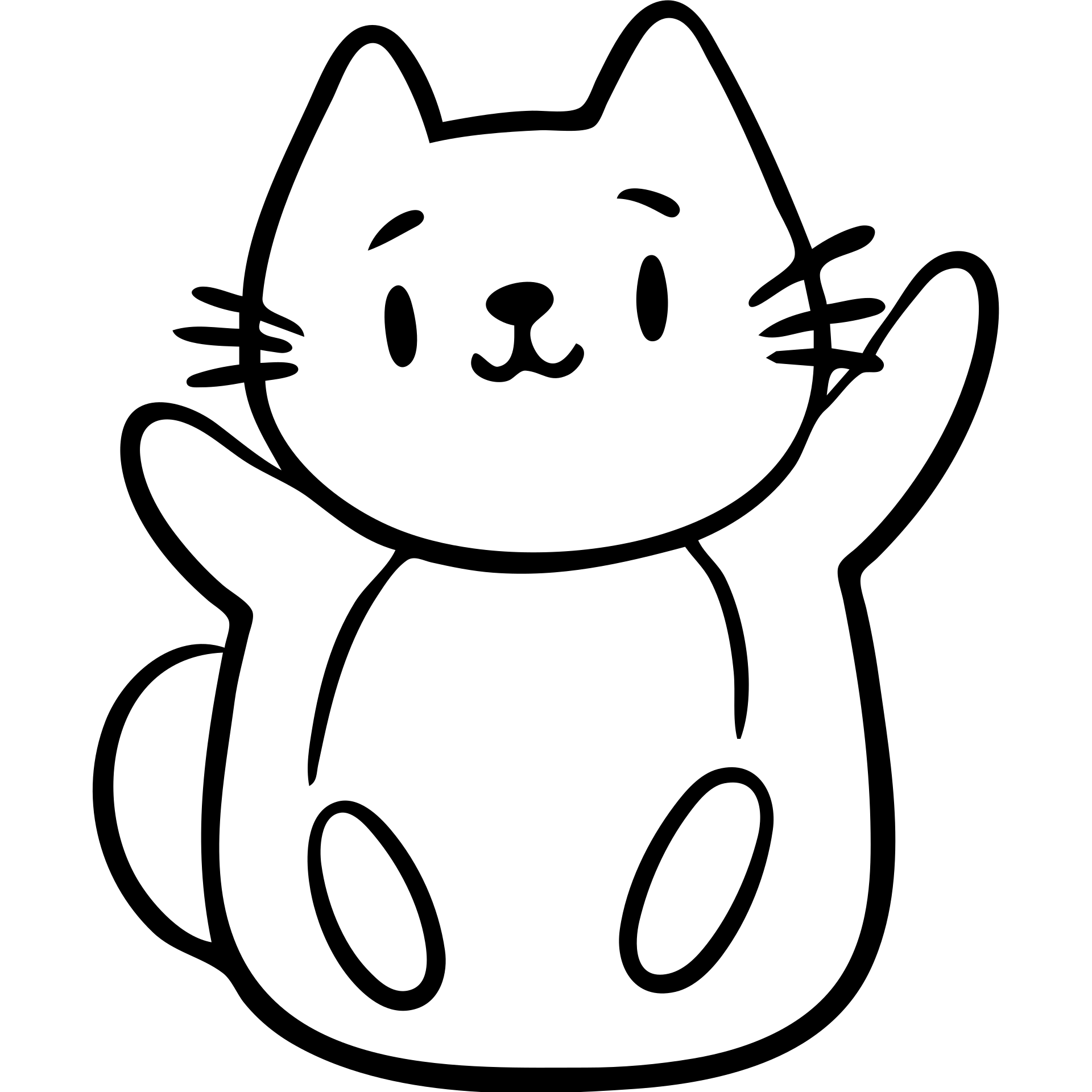 custom cat character inspired by TenSquared server logo, black and white, surprised emotion, hand drawn icon style emoji