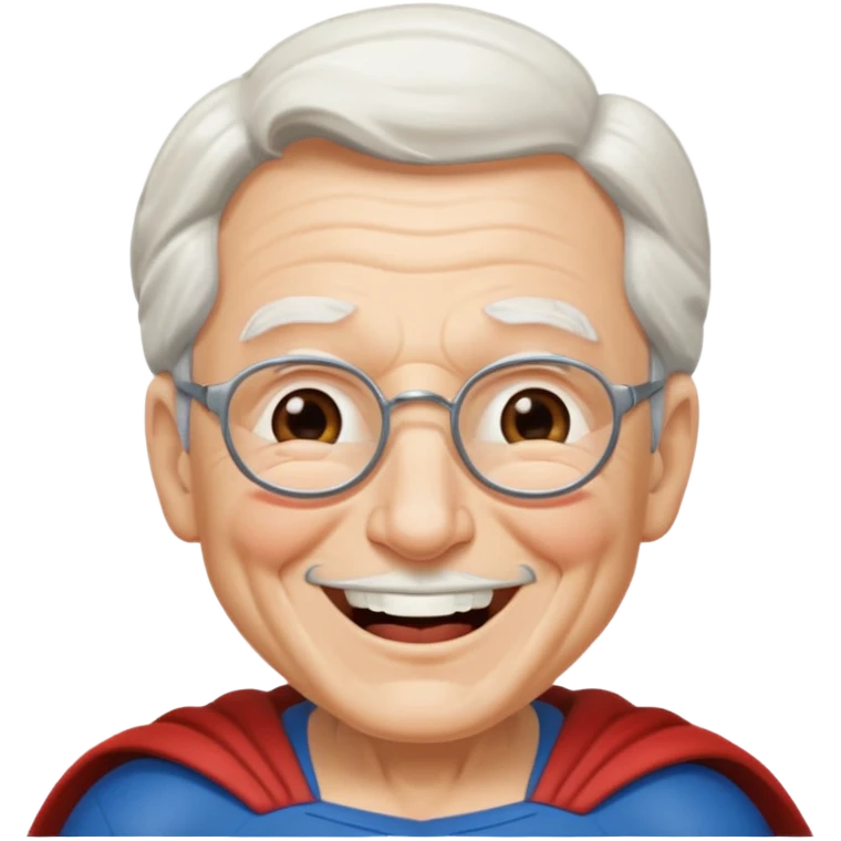 Laughing elderly superman emoji